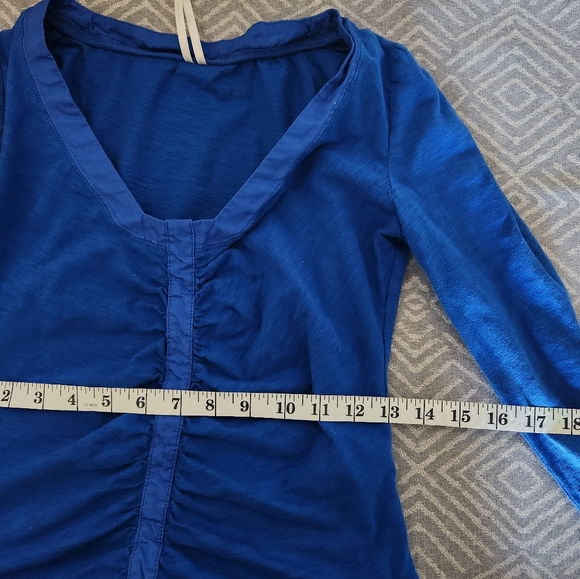 Anthropologie Shirred Top Women King Blue Color Size S - Picture 12 of 12